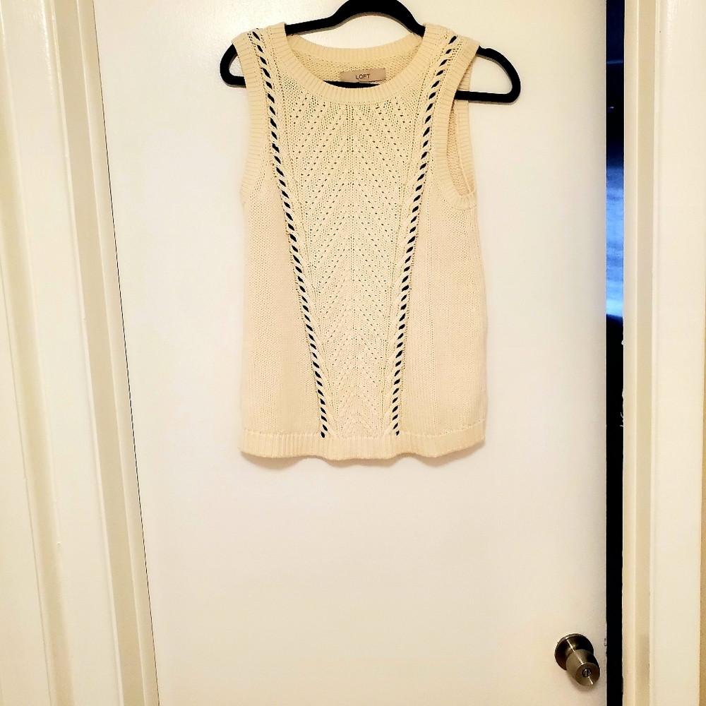 NWOT Loft sleeveless nautical sweater